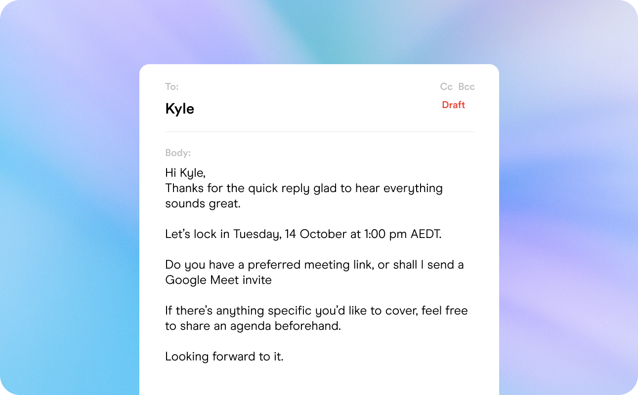 Automated email drafts being created